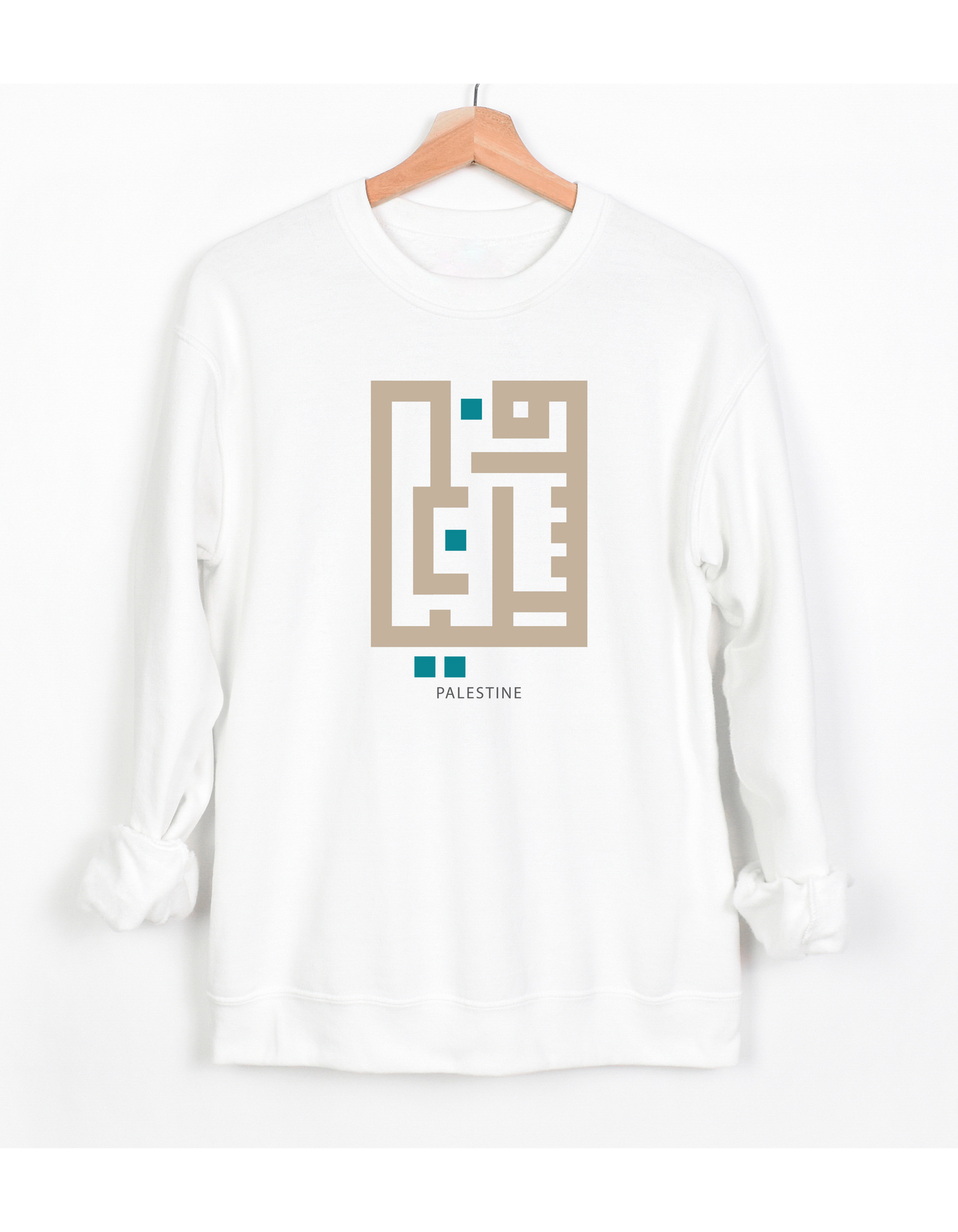 Kufic Font Palestine Crewneck Sweatshirt