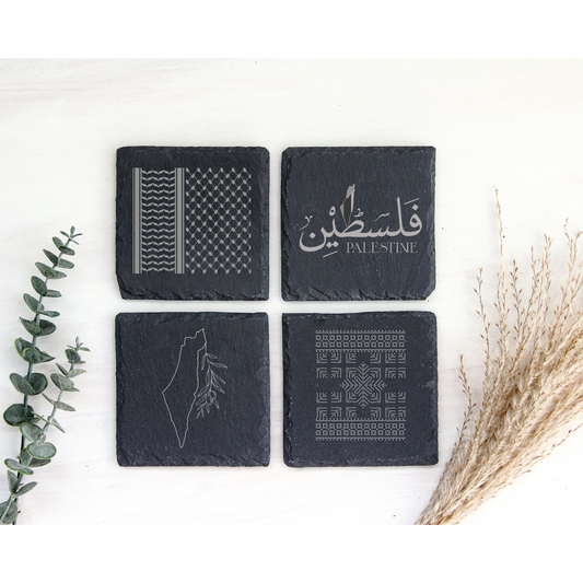 Palestine Engraved Slate Coasters