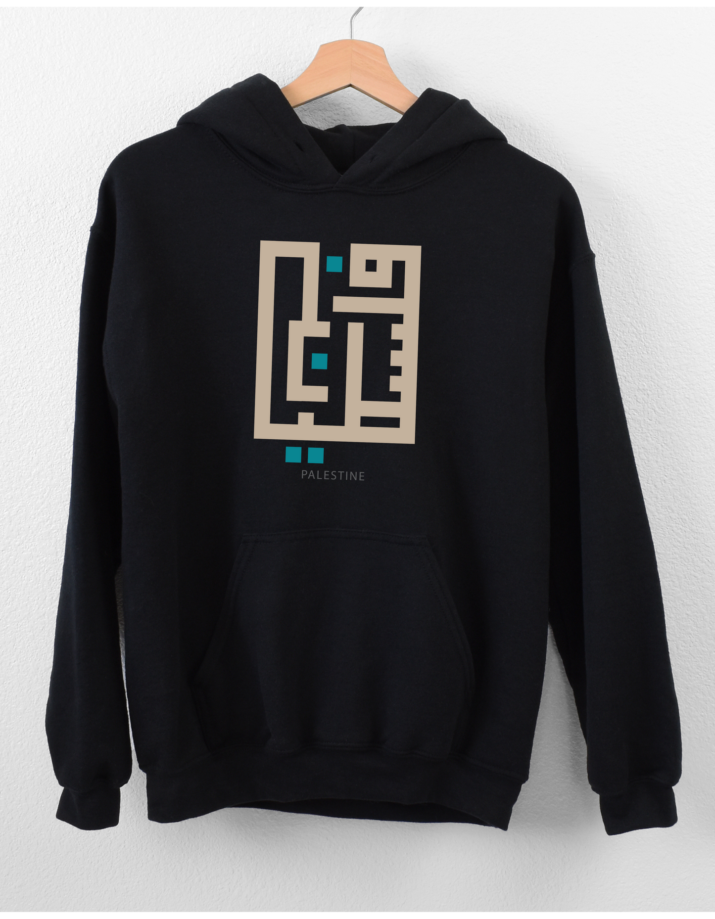 Kufic Font Palestine Hoodie