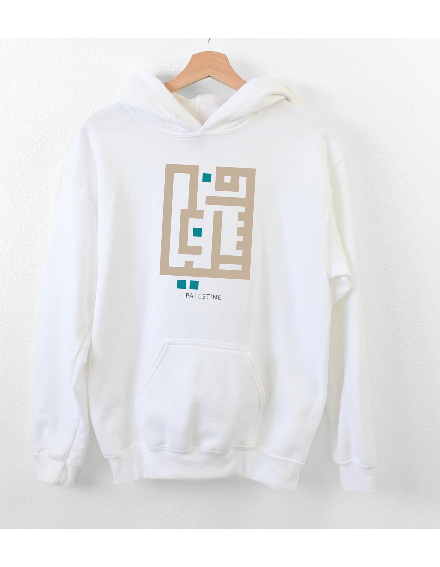 Kufic Font Palestine Hoodie